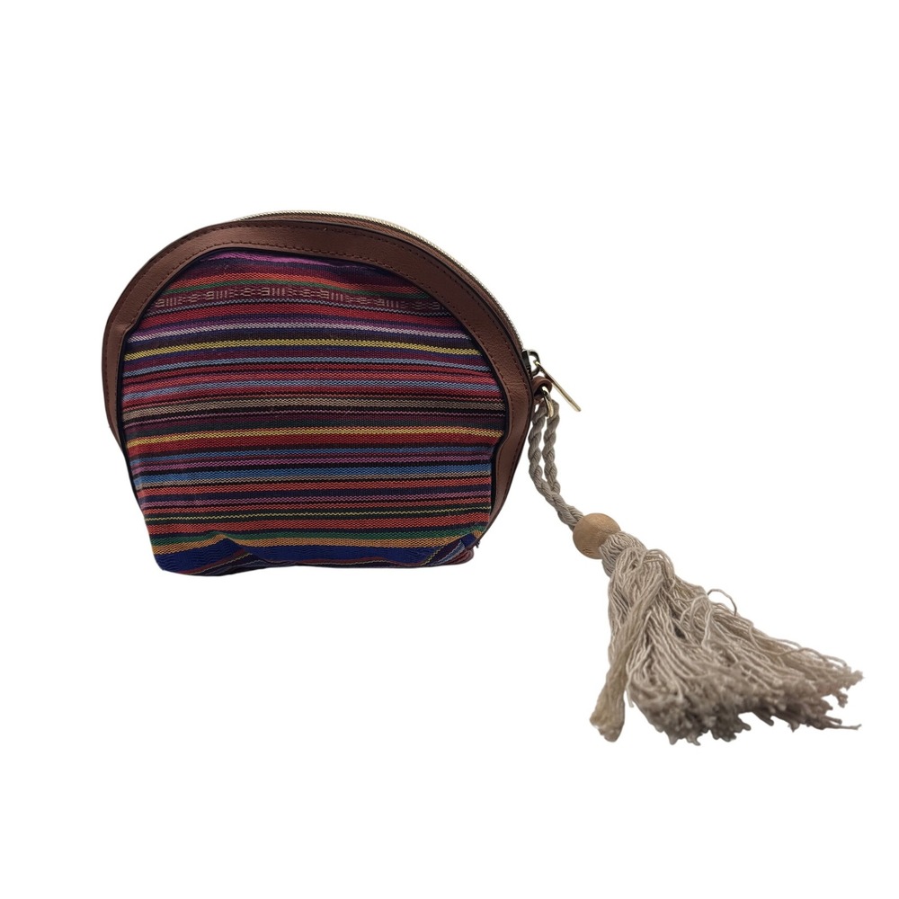 Striped Cosmetic Bag with Tassel Colorful Makeup‎ Pouch Travel Accessories